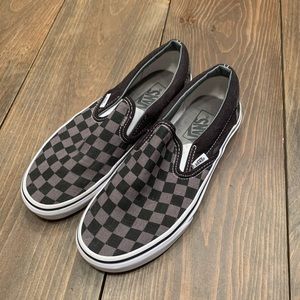 Black & grey checkered Vans